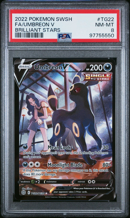 PSA 8 Umbreon V Brilliant Stars