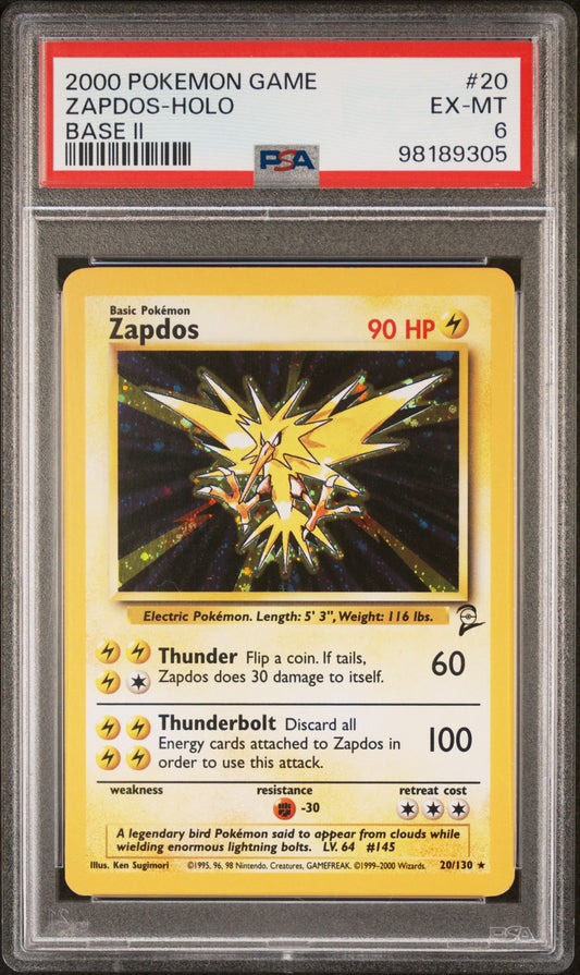 PSA 6 Zapdos Base Set 2