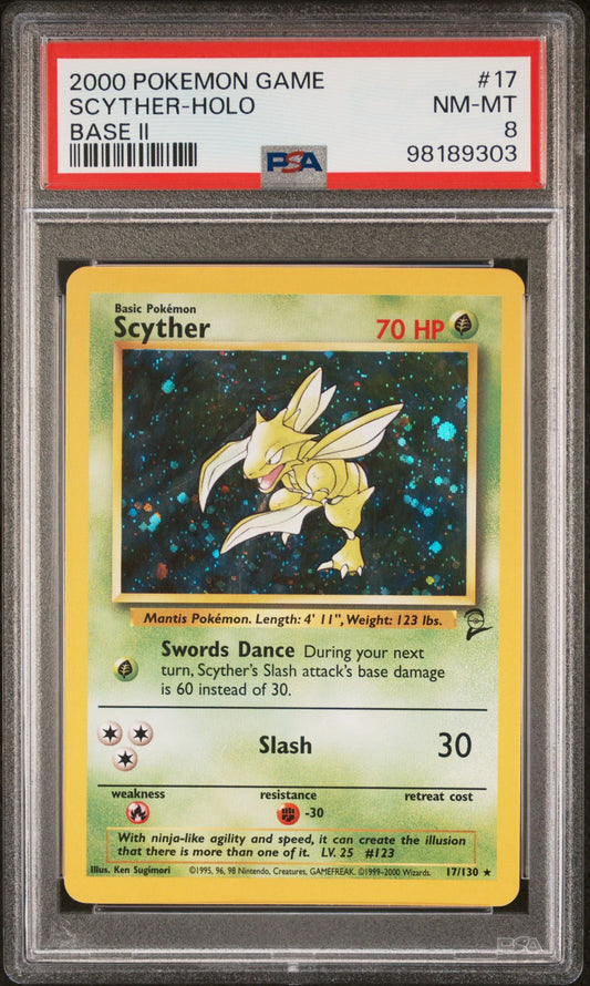 PSA 8 Scyther Base Set 2