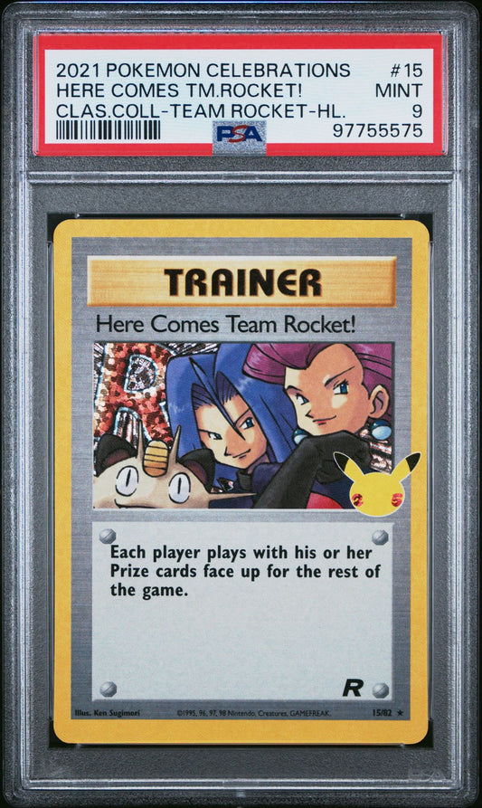 PSA 9 Here Come’s Team Rocket! Celebrations Classic Collection