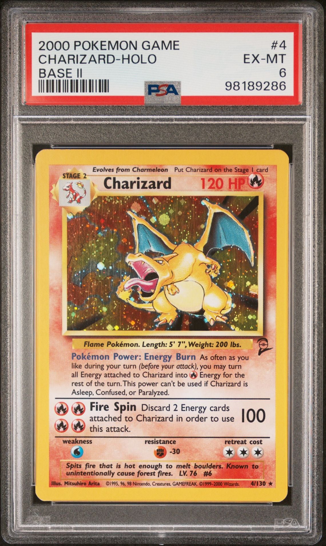 PSA 6 Charizard Base Set 2