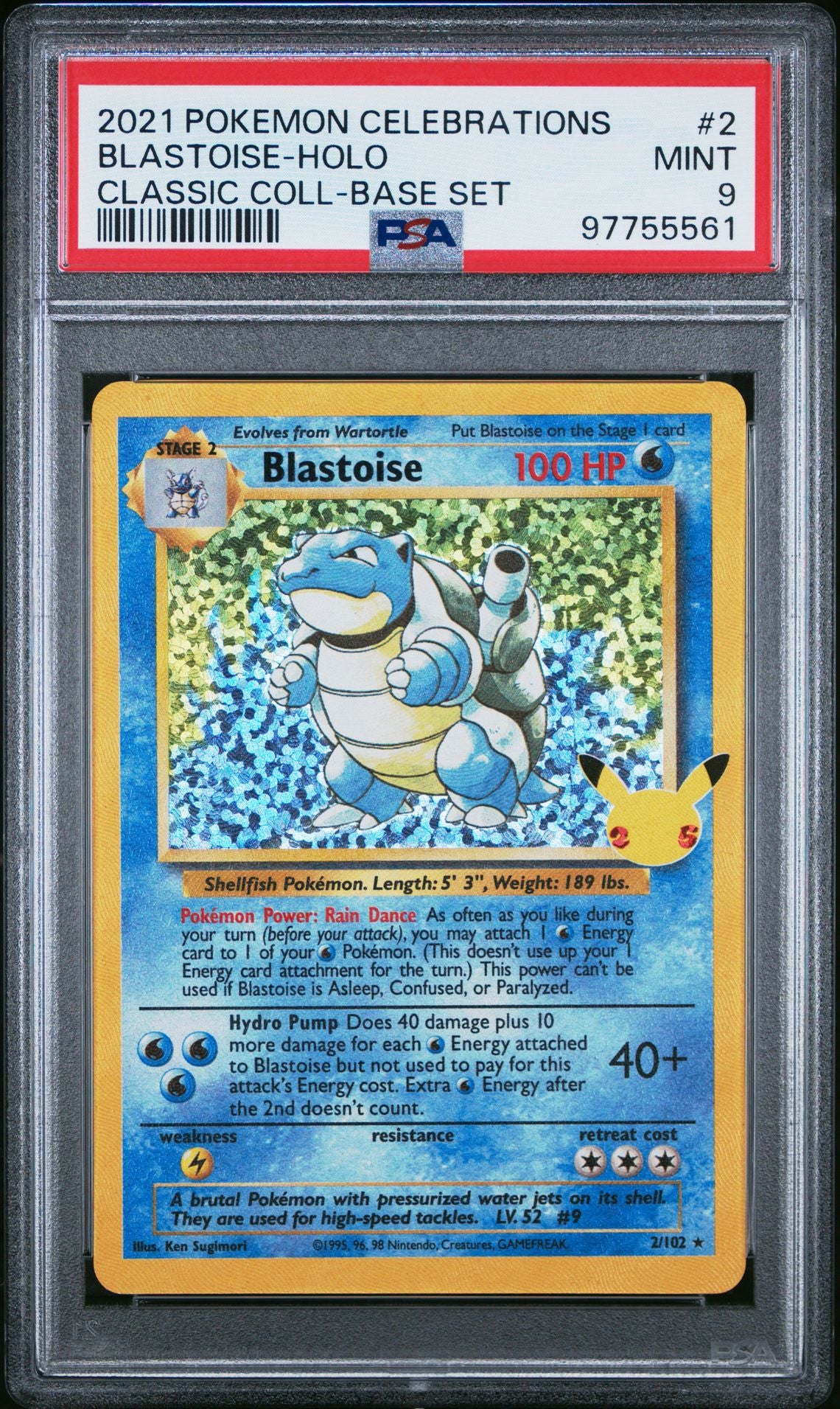 PSA 9 Blastoise Celebrations Classic Collection