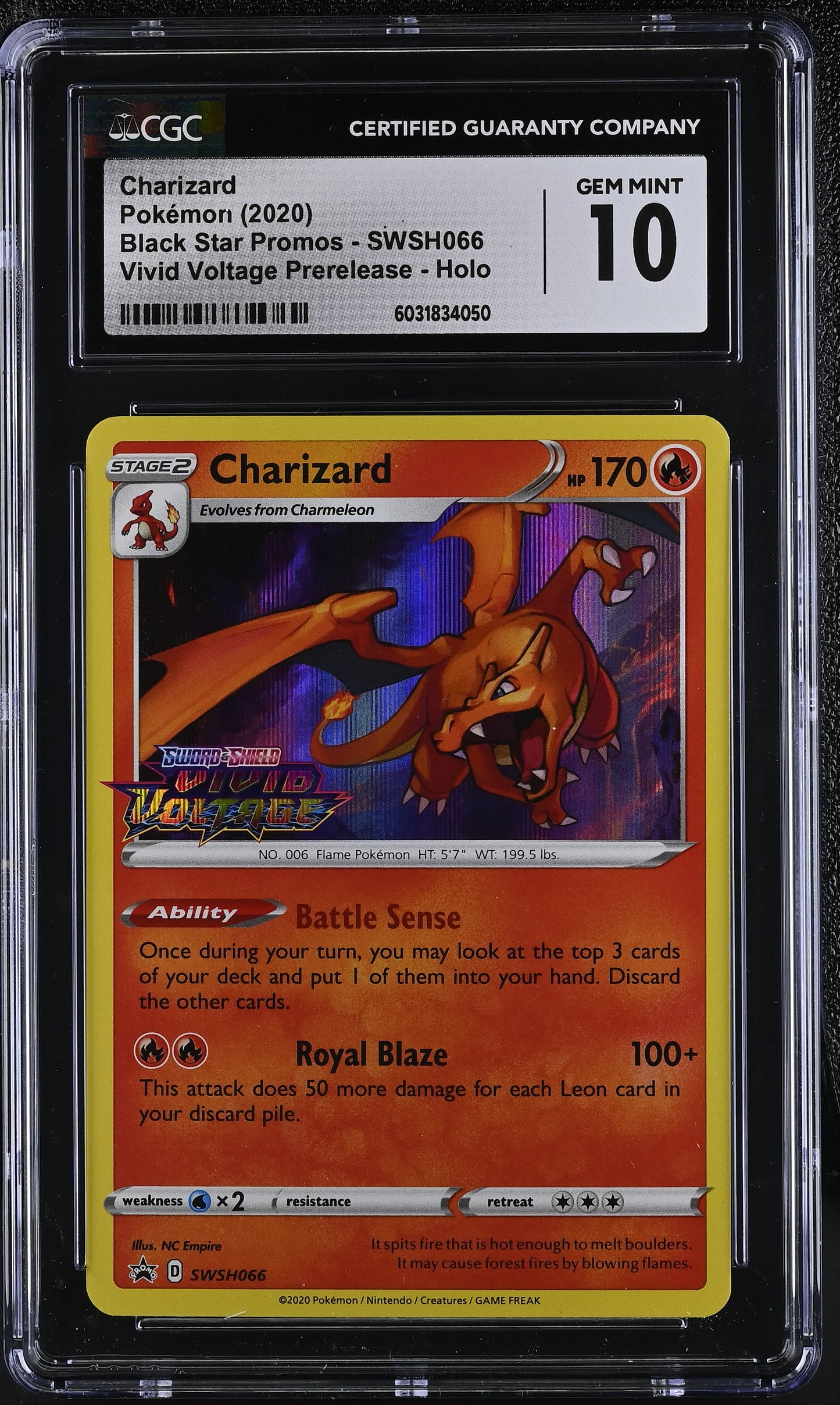 CGC 10 Charizard Vivid Voltage Pre Release