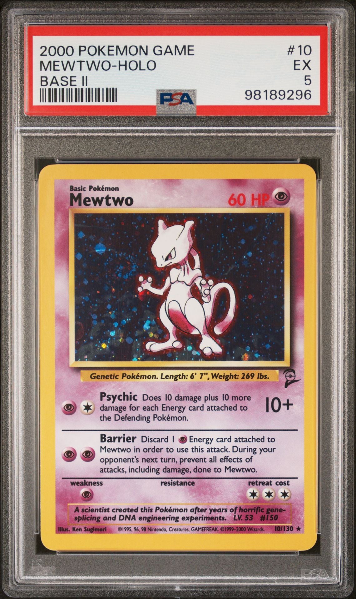 PSA 5 Mewtwo Base Set 2