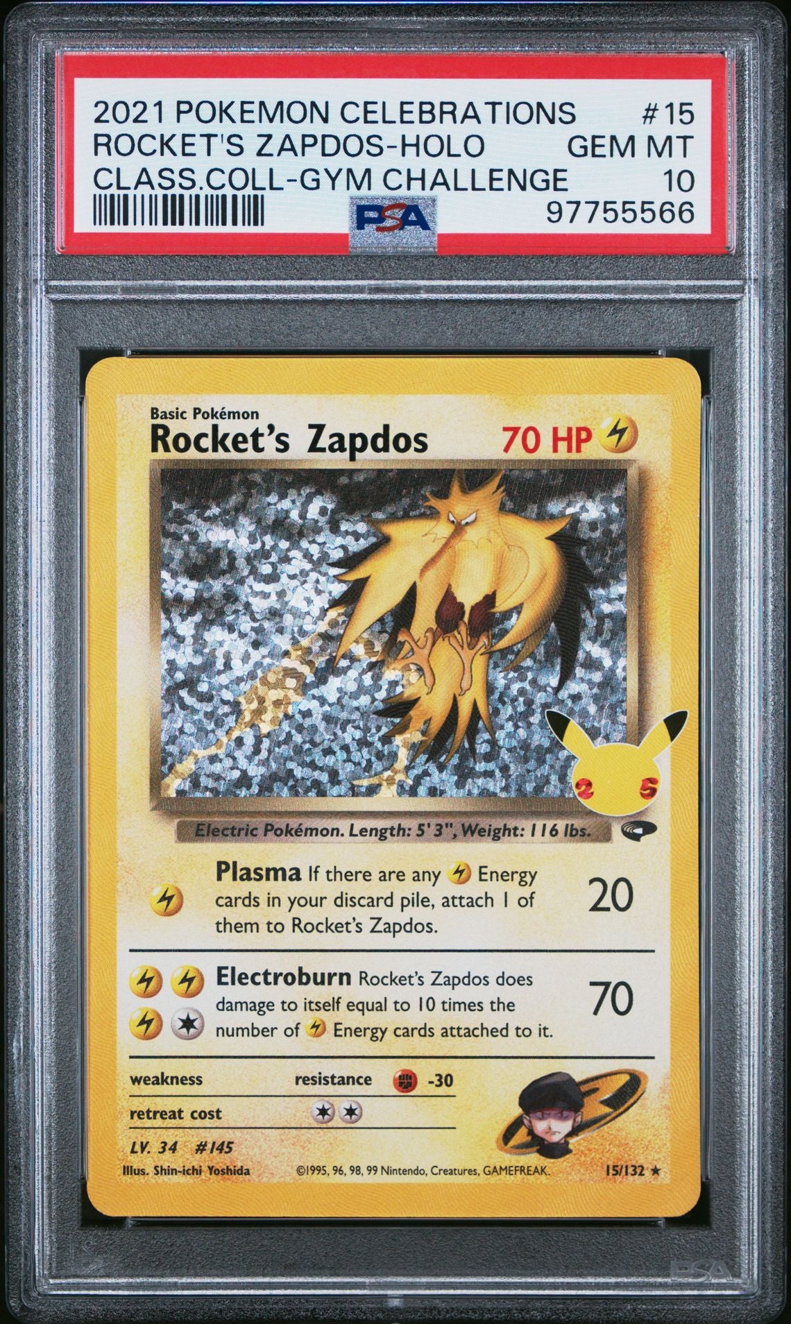 PSA 10 Rocket’s Zapdos Celebrations Classic Collection