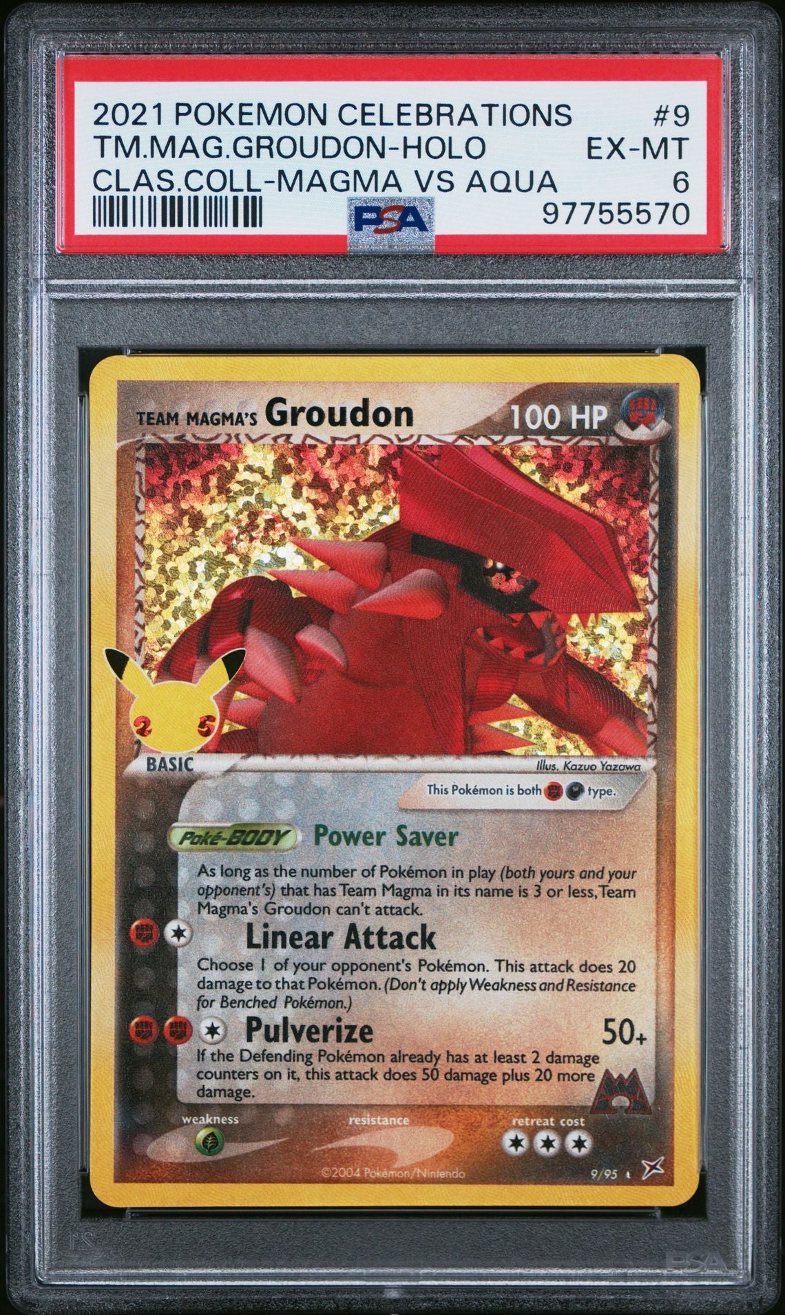 PSA 6 Team Magma’s Groudon Celebrations Classic Collection