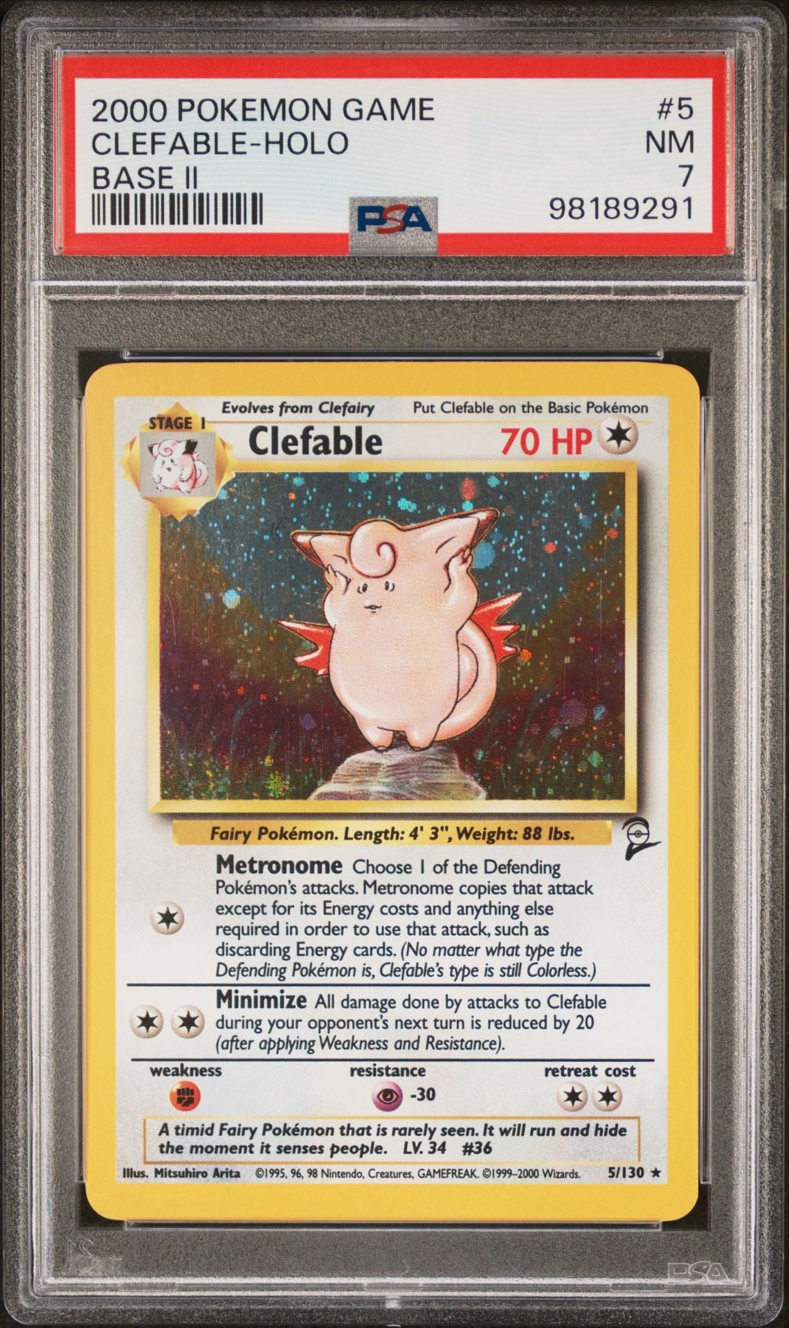 PSA 7 Clefable Base Set 2