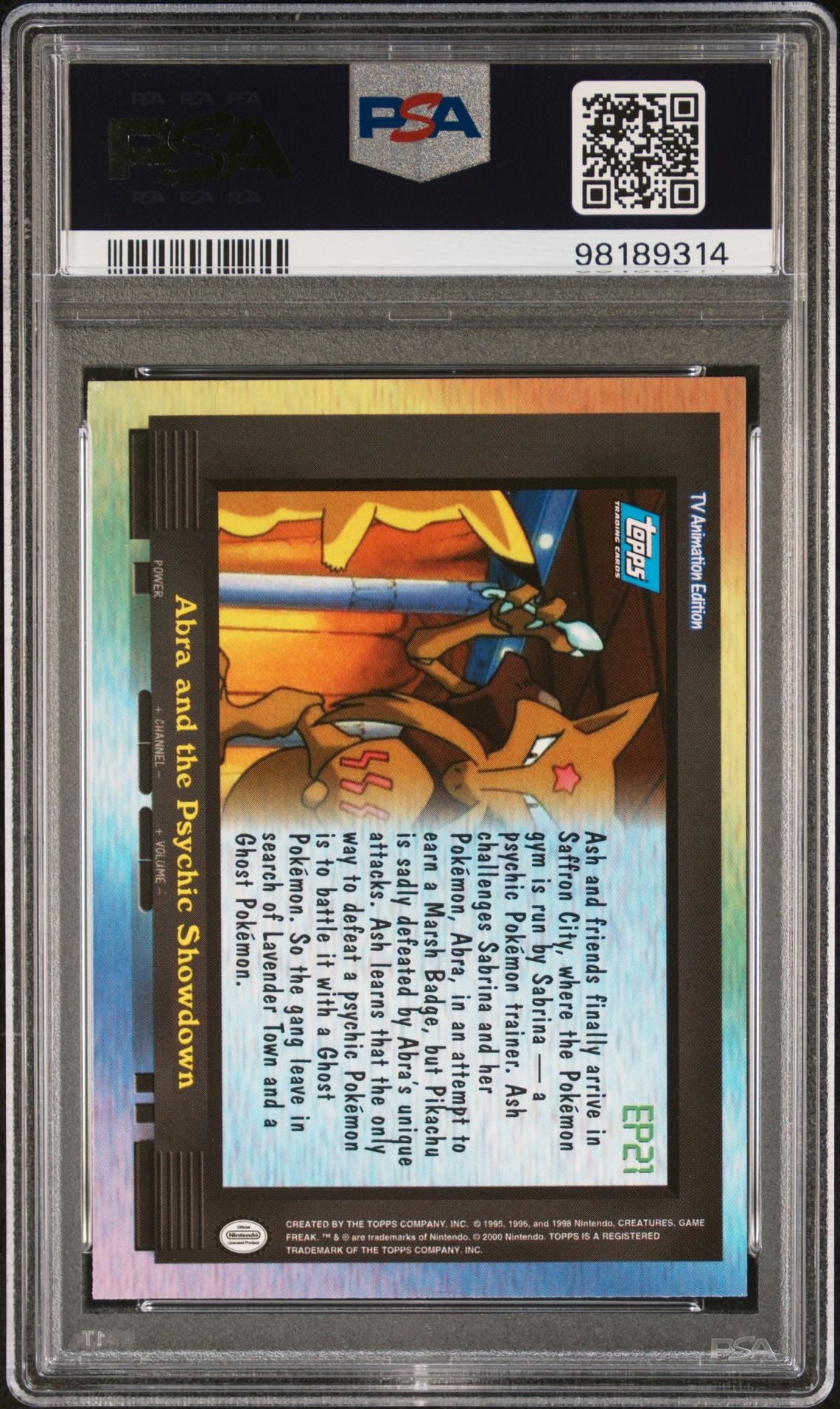 PSA 8 EP. 21 Topps Animated Series 2