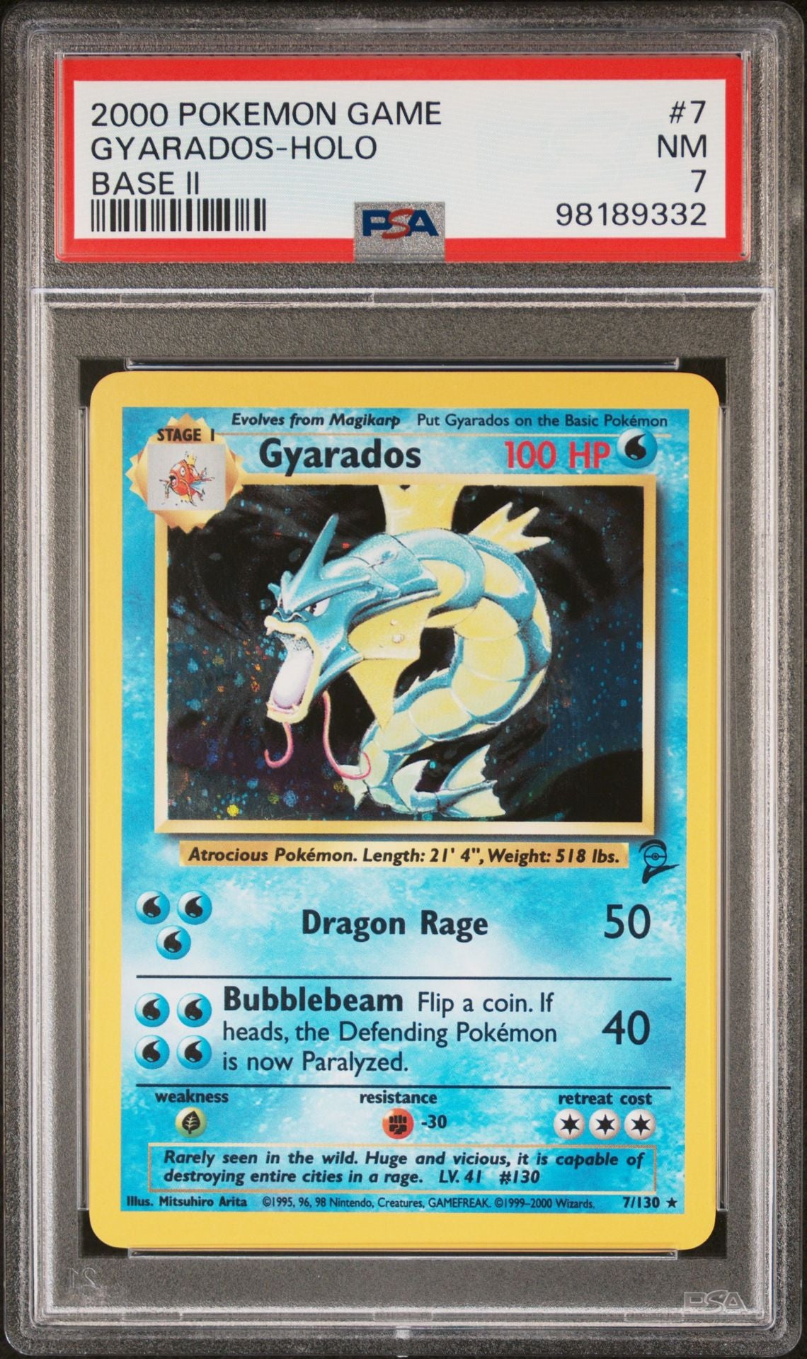 PSA 7 Gyarados Base Set 2