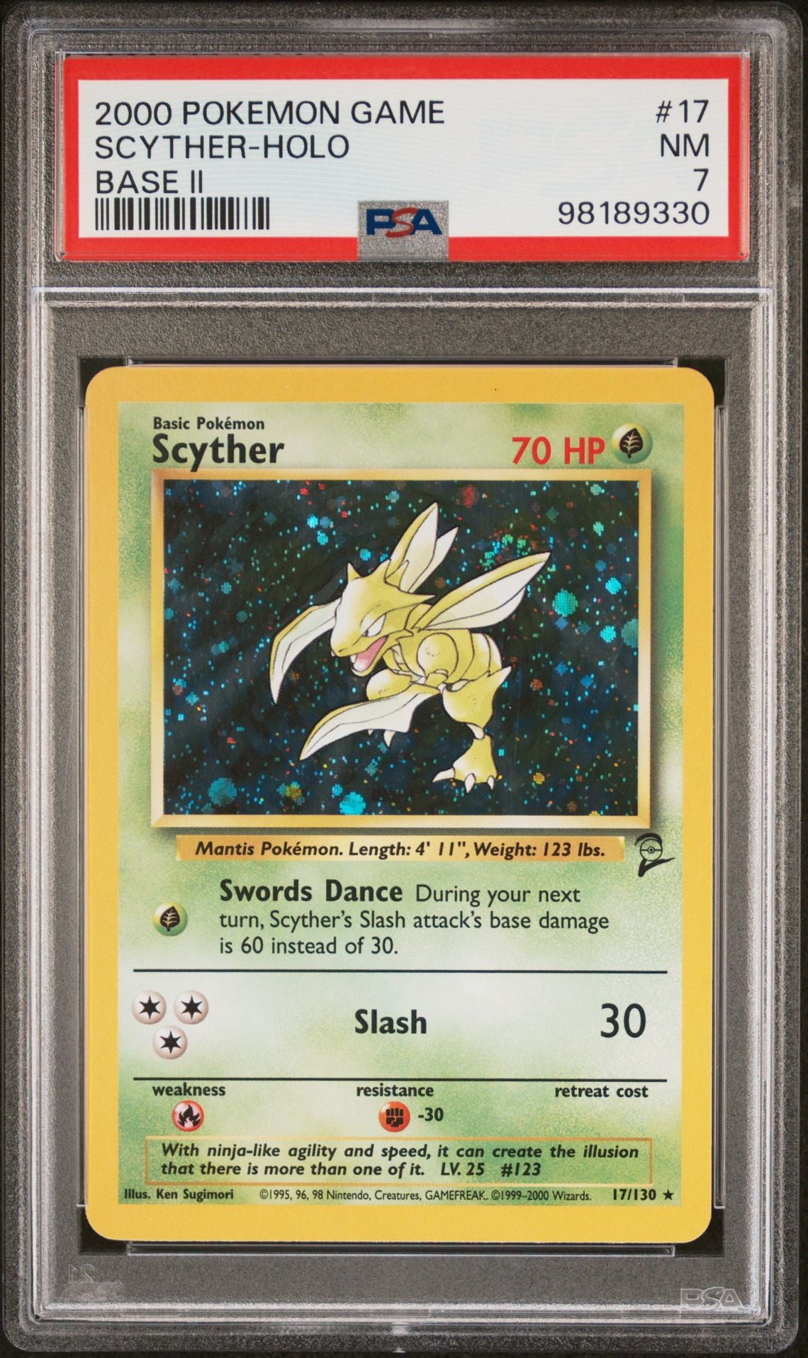 PSA 7 Scyther Base Set 2