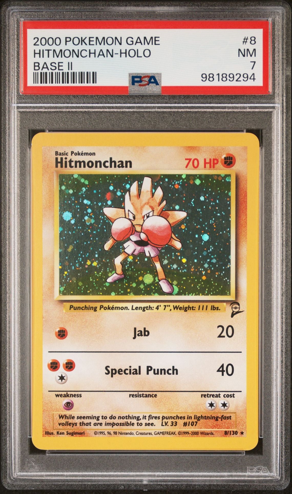 PSA 7 Hitmonchan Base Set 2