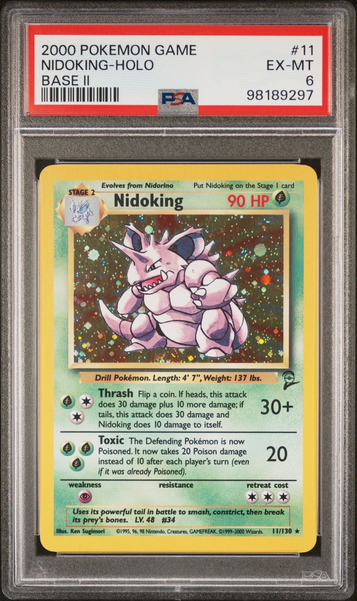 PSA 6 Nidoking Base Set 2