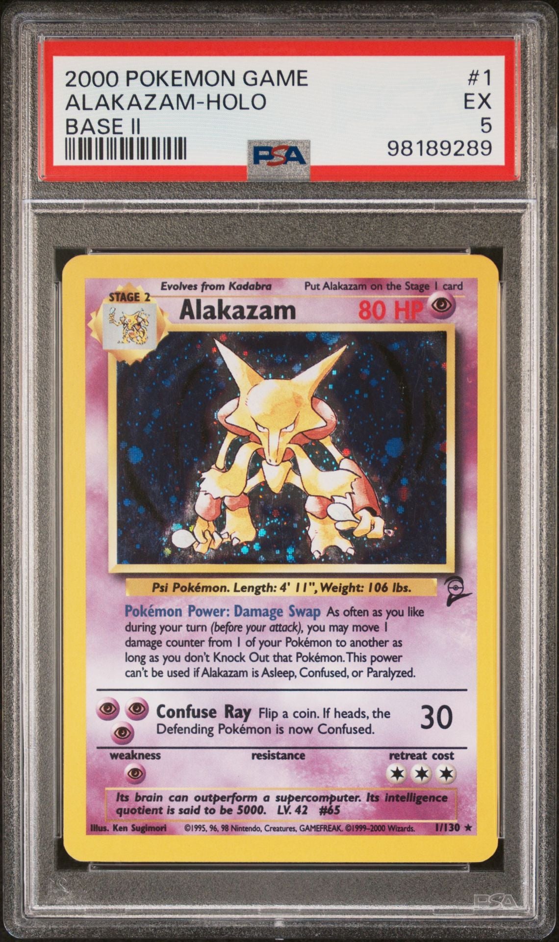 PSA 5 Alakazam Base Set 2