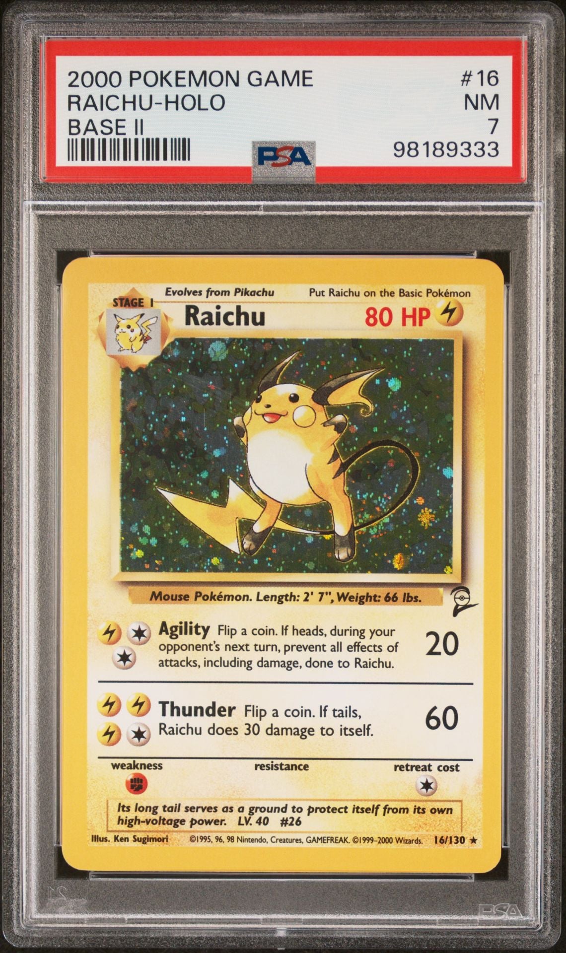 PSA 7 Raichu Base Set 2